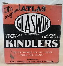 Vintage Atlas Glaswik Kindlers Box-1 3/8” wide x 28" long Woven Spun Glass Wick