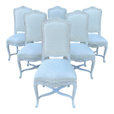 Vintage Italian Made Country French Carved Dining Chairs - Set of 6