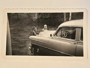 Vintage Photo Classic Car 2 Boys Car Automobile - Picture 1 of 2