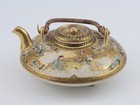 Rare Antique Japanese Satsuma Miniature Footed Ware Teapot