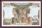FRANKREICH 5000 FRANCS Banknote 1957 Zustand II XF SPL S/N X161/402107732 P.131d
