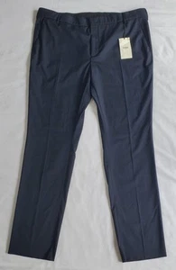 FENDI Roma Men Navy Blue Polyester/Wool Straight Trouser Pant Sz 58x35 Unhemed - Picture 1 of 14