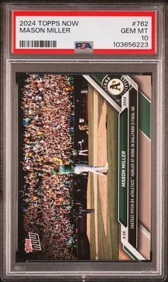 2024 Topps Now Final At-Bat #762 Mason Miller Oakland Athletics PSA 10 - Image 1 of 2