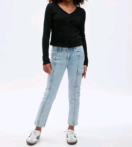 Gap Kids Girls Size M Black Cardigan Soft Rib Button Shirt Long Sleeve ~ New - Picture 1 of 9