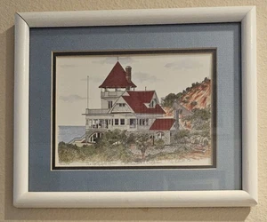 Michael Scott Kent 1985 Holly Hill House Santa Catalina Island Watercolor Art - Picture 1 of 4