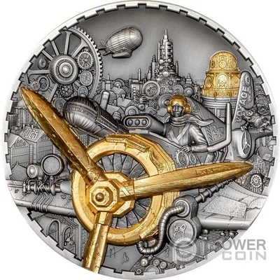 AVIATION Steampunk 3 Oz Silver Coin 20$ Cook Islands 2025 - Image 1 of 4