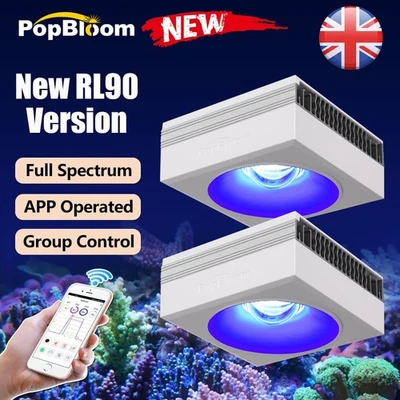 PopBloom RL90 WiFi Full Spectrum Reef LED Aquarium Light for Marine Coral Tank - Image 1 of 4