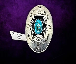 Anillo turquesa nativo americano talla 6 vintage - Imagen 1 de 4