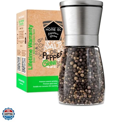Molinillo de sal o pimienta de acero inoxidable 1 paquete - Sonrisa de sal marina de cerámica ajustable... Foto 1 de 4
