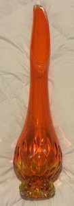 RAR! Rarität! Wikinger Glas Pulled Bubble geschwungene Vase in Persimmon 25,5" SUPER GEPFLEGT! - Bild 1 von 10