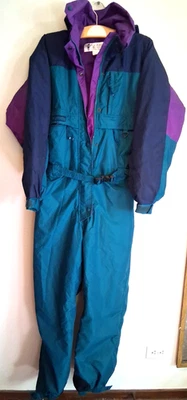 Mujer Retro Columbia Esquí Traje de Nieve Una Pieza Invierno Mediano Turquesa EE. UU. Foto 1 de 4