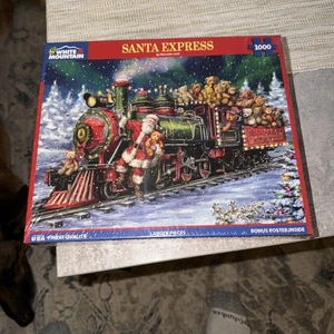 Puzzle Montagna Bianca Babbo Natale Express 1000 Pezzi Tema Natale Completo - Foto 1 di 4