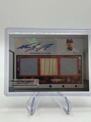 2024 NOMAR GARCIAPARRA TOPPS MUSEUM TRIPLE BAT RELIC AUTOGRAPHED AUTO CARD /15 - Image 1 of 2