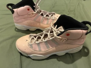 Nike Jordan 6 Rings Girls Atmosphere Pink White 323432-602 Basketball S 3Y Used - Picture 1 of 6
