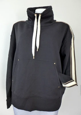 Sudadera negra Ralph Lauren para mujer M de algodón de felpa francesa con cordón cuello falso Foto 1 de 4