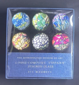 Metropolitan Museum of Art Louis Comfort Tiffany Stained Glass Magnets Box of 6 - Picture 1 of 6