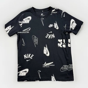 Nike Sportswear The Nike Tee All Over Logo Print Black T-Shirt Youth XL Y2K - Picture 1 of 8