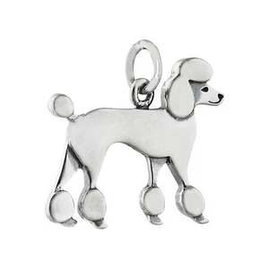 French Poodle Dog Breed Puppy 925 Solid Sterling Silver Charm Pendant - Picture 1 of 8