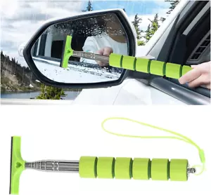 Car Side Mirror Squeegee, Rearview Mirror Wiper with Telescopic Long Handle, Ret - Picture 1 of 6