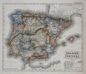 Antique map, Spanien und Portugal - Picture 1 of 1