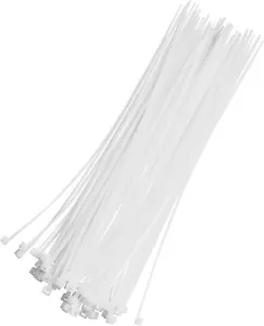 SHIPS FREE ~ 100 PACK 8 INCH NYLON ZIP CABLE TIES WIRE TIE WRAPS WHITE 40 LBS 8" - Picture 1 of 5