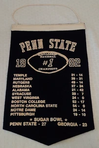1982 Penn State Football 1982 National Champions Banner Schedule Cave Paterno #1 - Picture 1 of 2