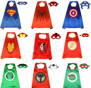 KIDS SUPERHERO THE AVENGERS CAPE/CLOAK AND MASK SET COSTUME FANCY DRESS UP - Picture 1 of 12
