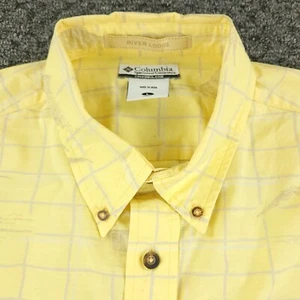 Columbia Shirt Mens Large Yellow River Lodge Casual Outdoors Hike Fish Camp - Picture 1 of 14