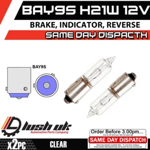 2 x H21W Clear Orange Halogen Indicator Bulb Car Bulbs 435 12v 21w BAY9S OFFSET - Picture 1 of 3