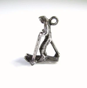Sterling Silber Anhänger mit Schnee Skifahrer - Bild 1 von 8