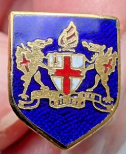City of London Coat of Arms Single Cufflink Shield Shaped Blue White Red - Picture 1 of 5