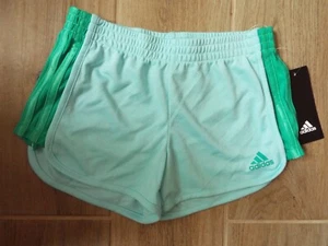 Adidas Size 6 Girls Shorts NWT Light Green - Picture 1 of 3