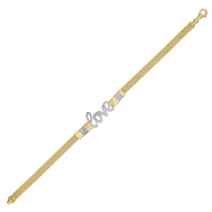 10kt Two-Tone Gold Womens LOVE Bracelet Size 7 Inches Girls - Picture 1 of 1