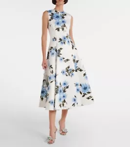 Emilia Wickstead Mara Women's Sleeveless Midi Dress in Optic White Size US 4 UK8 - Picture 1 of 5