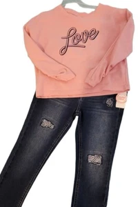 GIRLS Jeans & Top SIZE 8 Top (Pre-owned) & PANTS Size 7-8 NEW WITH TAGS - Picture 1 of 12