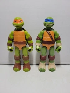 2 Teenage Mutant Ninja Turtles TMNT Michelangelo & Leonardo Viacom 10.5" 2016 - Picture 1 of 7