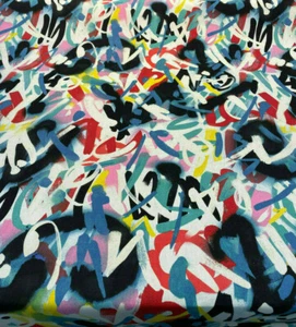 Waverly Multicolored Geometric Spray Paint Zinnia Fabric By the Yard - Picture 1 of 7