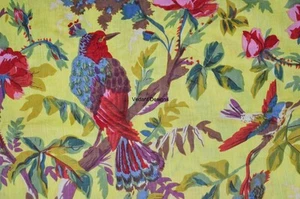 5 yard Indian Cotton Hand Block Sanganeri Printed Handmade Cotton Fabric Natural - Picture 1 of 5