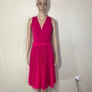 Fuzzi Jean Paul Gaultier rosa Netz Strick ärmellos V-Ausschnitt Midikleid neu mit Etikett $ 445 L - Bild 1 von 6