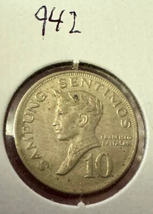 Philippines 10 Sentimos 1968 Nickel Brass - Picture 1 of 2