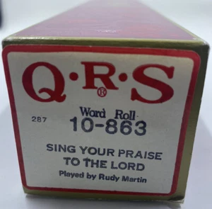 QRS Word Roll 10-863 Sing Your Praise To The Lord - Picture 1 of 6