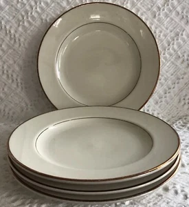 4 Homer Laughlin Diplomat Gold Rim Ivory China 10” Dinner Plates - Picture 1 of 24