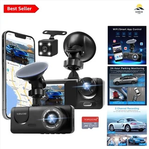 3 Channel Dash Cam - Front, Rear & Inside, 1080P, WiFi, Night Vision, G-Sensor - Picture 1 of 11