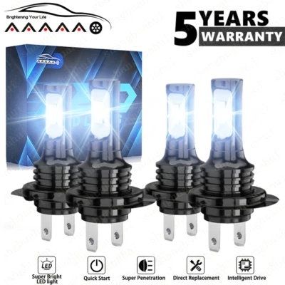 H7 H7 LED Headlight KIT Combo Bulbs High Low Beam Super Bright White 10000K - Изображение 1 из 4
