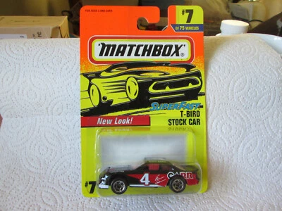 1996 Matchbox Black #4 Evan Carr Ford T-Bird Stock Car #7 Thunderbird 1:66 (MOC) - Image 1 of 4