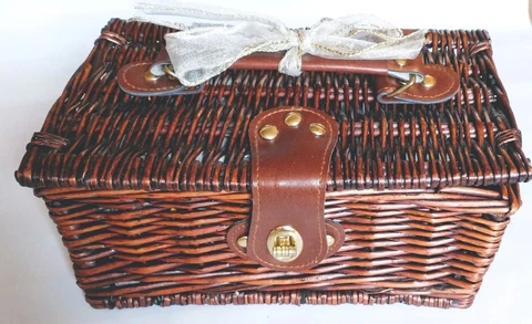 Burton & Burton~Dark Willow Case Basket~Brand New With Bow~Ready For Gift Giving Cover