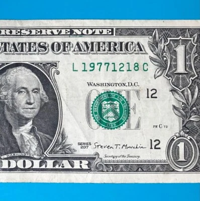 1977 December 18 (L 19771218 C) BIRTHDAY Note $1 One Dollar Bill - Image 1 of 4