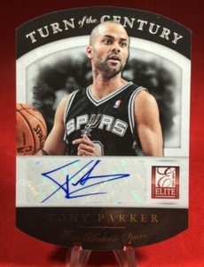 2013-14 Panini Elite Turn of the Century Signatures 2/10 Tony Parker #51 Auto