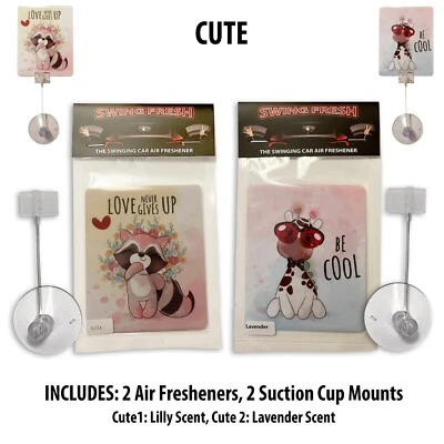 Lindo PACK de 2 ambientadores de coche que se balancean mientras conduces Foto 1 de 4