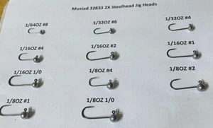 Heavy Duty Round head jigs with 32833 mustad 2X strong varies sizes - Picture 1 of 1